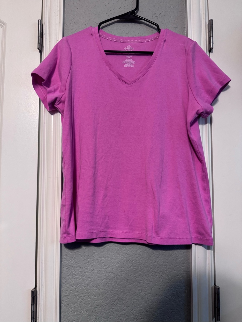 St. John's Bay V-Neck Tee - Bright Magenta